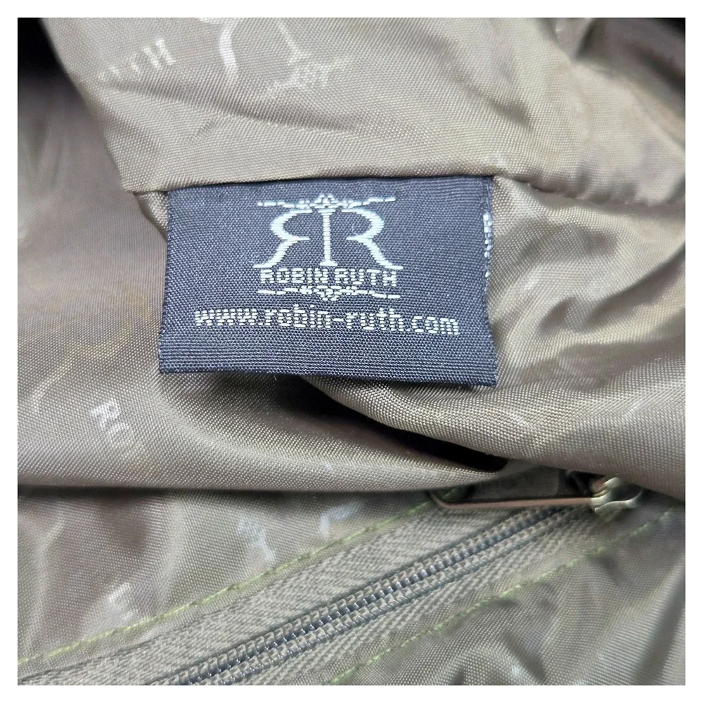 Robin Ruth Dubrovnik Messenger Bag Green Canvas Graphic Gorpcore Crossbody NWT